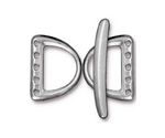 TierraCast Rhodium (plated) 5 Hole D Ring Set 15x20mm, 30mm bar
