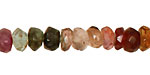 Tourmaline Irregular Faceted Rondelle 5mm