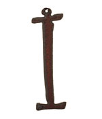 The Lipstick Ranch Rusted Iron Letter I Pendant 16x50mm