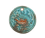 Kylie Parry Ceramic Rustic Aqua Nesting Pendant 30mm