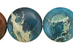 Turquoise Impression Jasper Puff Coin 25mm
