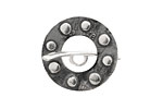 Saki Sterling Silver Dotted Toggle Clasp 23mm, 24mm bar