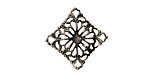 Stampt Antique Pewter (plated) Floral Square Filigree 15mm