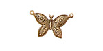 Stampt Antique Copper (plated) Etched Butterfly Connector 24x18mm
