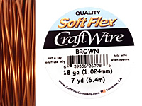 Soft Flex Brown Craft Wire 18 gauge, 7 yards