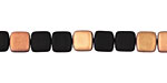 Czech Glass 1/2 Matte Apollo & Jet 2-Hole Tile 6mm