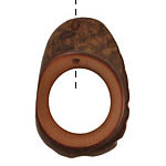 Tagua Nut Honey Open Slice 33-45x24-36mm