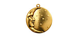 Stampt Antique Gold (plated) Man in the Moon Charm 17x19mm