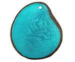Tagua Nut Turquoise Potato Chip 30-37x37-47mm