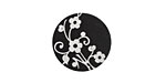 Lillypilly Black Floral Vine Anodized Aluminum Disc 19mm, 22 gauge