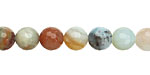 Amazonite Blk. Tourmaline Faceted Round 8mm