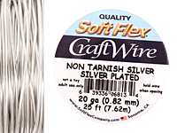 Soft Flex Non-Tarnish Silver Craft Wire 20 gauge, 25 ft