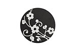 Lillypilly Black Floral Vine Anodized Aluminum Disc 25mm, 22 gauge