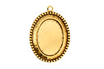 Stampt Antique Gold (plated) Beaded Edge Oval Setting 13x18mm