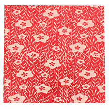 Lillypilly Red Flower Garden Anodized Aluminum 3"x3" Sheet, 24 gauge