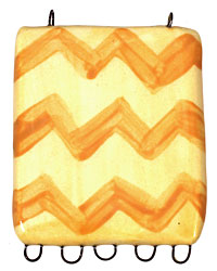 Jangles Ceramic Yellow Chevron Pendant 2-5 Link 56x43mm