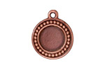 TierraCast Antique Copper (plated) Beaded Round Frame Drop 20x23mm