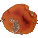 Orange Agate w/ Rings Natural Edge Freeform Slab 70-111x38-58mm