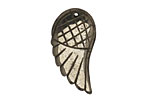Golden Pyrite (silver tone) Carved Wing 15x30mm