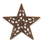 Vintaj Natural Brass Star Trellis 45mm