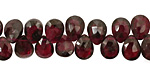 Garnet Faceted Flat Teardrop 5-6x7-8mm