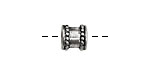Pewter Beaded Barrel (Large Hole) 9mm