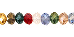 Multi Crystal Faceted Rondelle 8mm