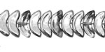 Czech Glass Silver 1/2 Angel Wings 7x15mm