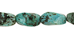 African Turquoise Twisted 4 Sided Rice 17x9mm