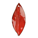 C-Koop Enameled Metal Red Pointed Leaf 15-20x40-45mm