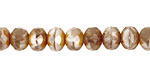 Czech Glass Marshmallow Toffee Fire Polished Rondelle 6x9mm