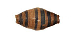 African Paper (tan, jade stripe) Rice 29-30x14-15mm
