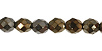 Czech Fire Polished Glass Iris Brown Round 8mm
