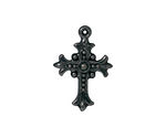 TierraCast Gunmetal Fleur Cross Charm 18x26mm
