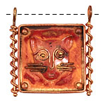 Patricia Healey Copper Cat in Frame Pendant w/ 2 Loops 42x44mm