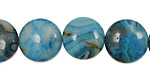 Larimar Blue Crazy Lace Puff Coin 16mm