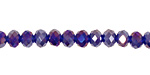 Cobalt AB Crystal Faceted Rondelle 6mm