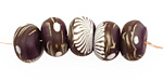 Humble Beads Polymer Clay Purple Branch Disk 8-9x12-13mm