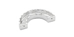 Silver (plated) Scalloped Curve (1 channel, 2 hole) Katiedids 27.5x12mm
