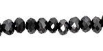 Jet Hematite Crystal Faceted Rondelle 8mm