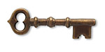 Vintaj Natural Brass Skeleton Key 13x43mm
