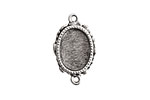 Nunn Design Antique Silver (plated) Mini Ornate Oval Bezel Link 24x15mm