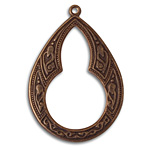 Vintaj Natural Brass Large Bohemian Teardrop 32x46mm