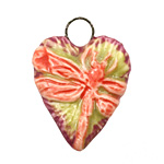 Gaea Ceramic Hand Painted Love Wish "A Walk" Pendant 30x40mm