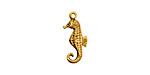 Stampt Antique Gold (plated) Seahorse Charm 7.5x17mm