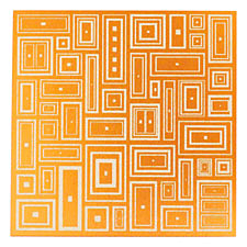 Lillypilly Orange Deco Rectangle Anodized Aluminum Sheet 3"x3", 24 gauge