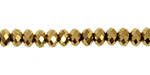 Metallic Antique Gold Crystal Faceted Rondelle 6mm