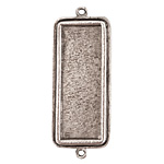 Nunn Design Antique Silver (plated) Traditional Rectangle Bezel Pendant Link 48x18mm
