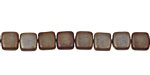 Czech Glass Matte Iris Brown 2-Hole Tile 6mm