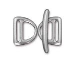 TierraCast Rhodium (plated) Slotted D Ring Set 17x20mm, 30mm bar